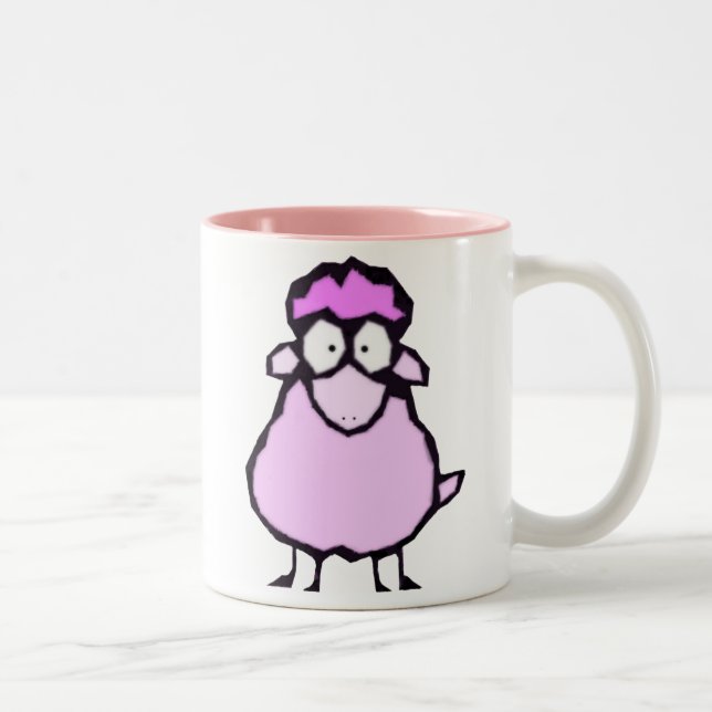 2 Couleurs Tasse rose de moutons (Droit)