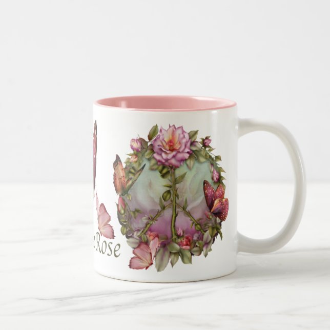 2 Couleurs Tasse rose de paix (Droit)