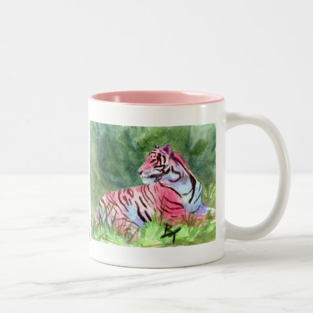 2 Couleurs Tasse rose de tigre (Droit)