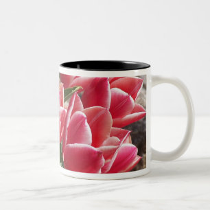 2 Couleurs Tasse rose de tulipes