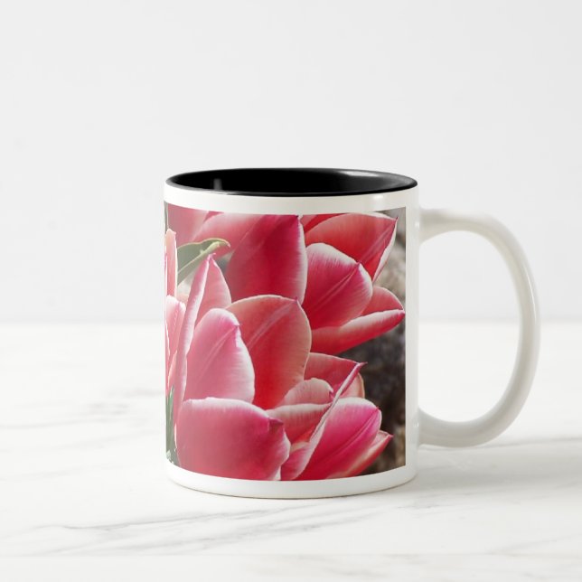 2 Couleurs Tasse rose de tulipes (Droit)