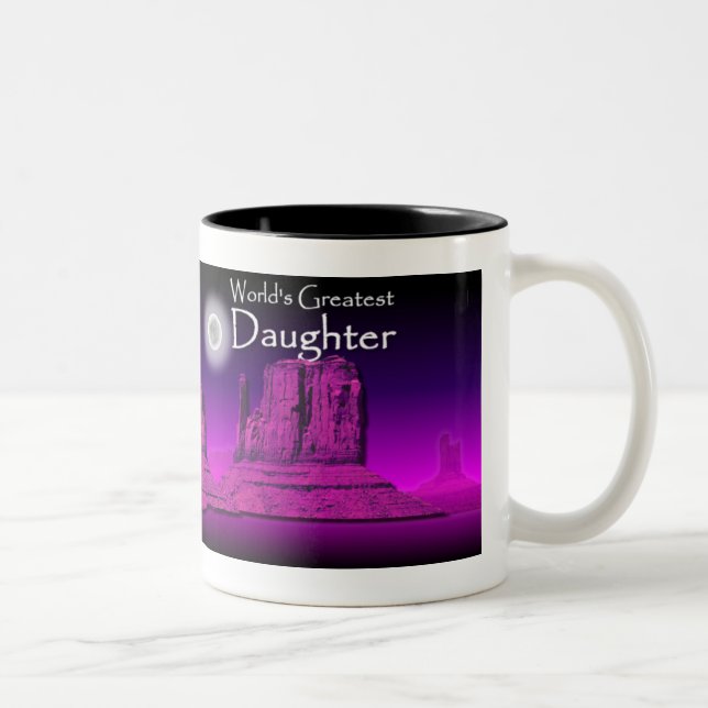 2 Couleurs Tasse rose des mains affectueuses de la fille (Droit)