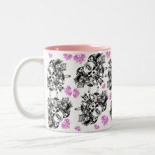 2 Couleurs Tasse rose et noire de logo d'O'Kane