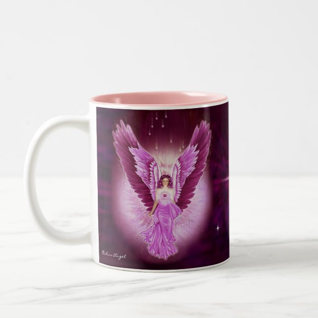 2 Couleurs Tasse rose glorieuse d'ange de saphir (Gauche)