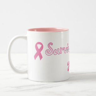 2 Couleurs Tasse rose personnalisable de ruban