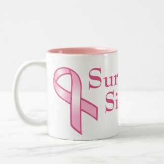 2 Couleurs Tasse rose personnalisable de ruban