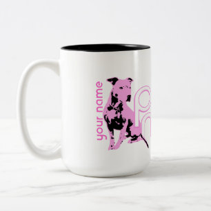 2 Couleurs Tasse rose personnalisée de maman de Pitbull