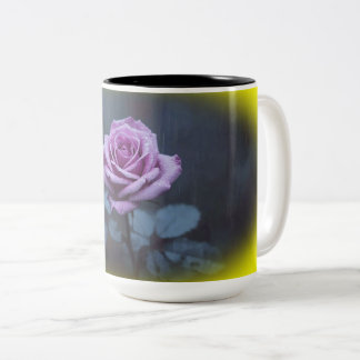 2 Couleurs Tasse Rose Violette Élégante sous la Pluie