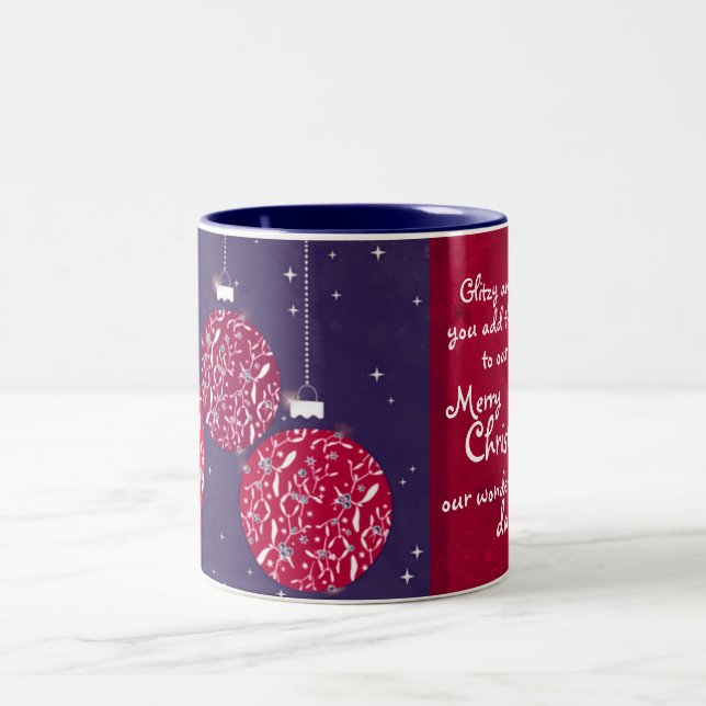 2 Couleurs Tasse rouge/bleue de babiole d'étincelle de Noël (Centre)