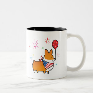 2 Couleurs Tasse rouge CorgiThings de l'Amérique de corgi