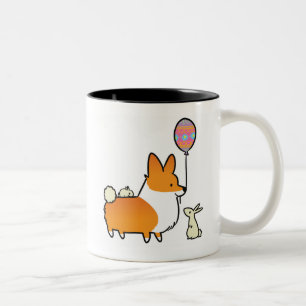 2 Couleurs Tasse rouge   CorgiThings de lapin de Pâques de