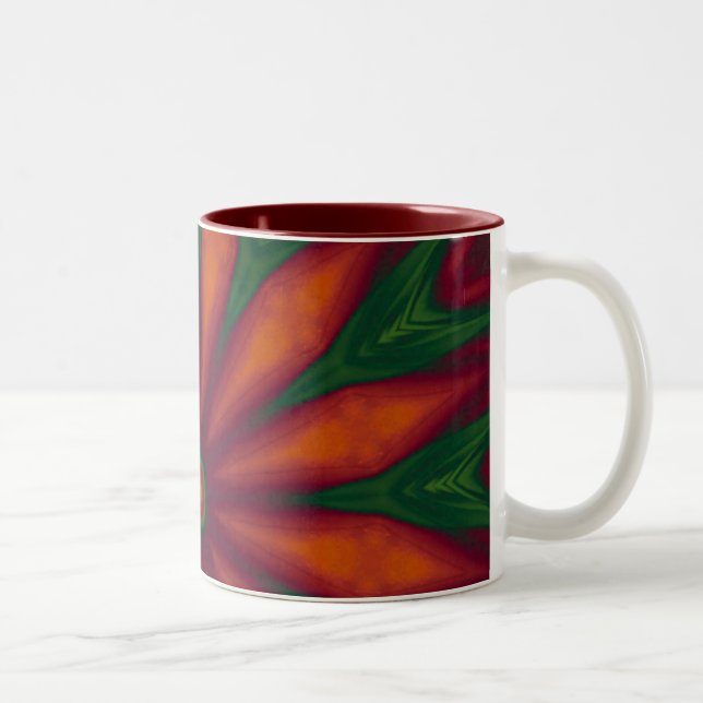 2 Couleurs Tasse rouge de fleur (Droit)