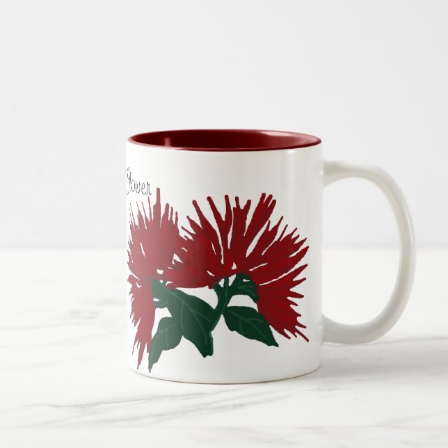 2 Couleurs Tasse rouge de fleur de Lehua (Droit)
