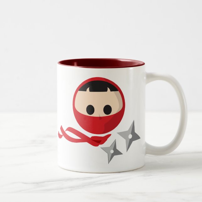 2 Couleurs Tasse rouge de Ninja (Droit)