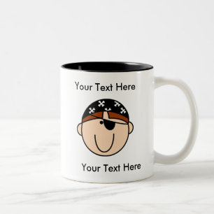 2 Couleurs Tasse rouge de pirate fait sur commande -