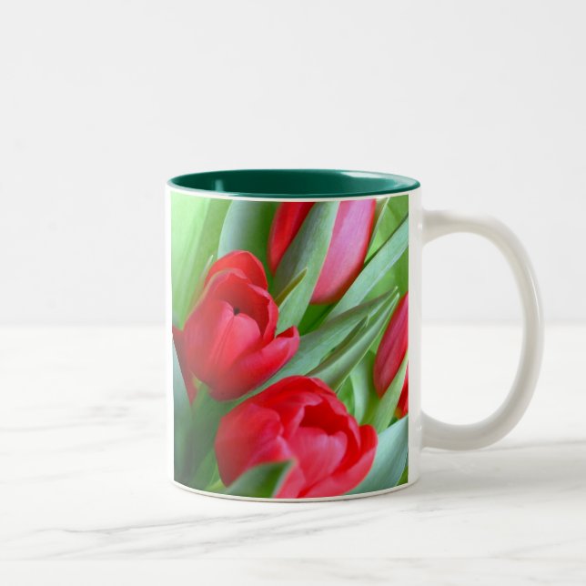 2 Couleurs Tasse rouge de tulipes (Droit)