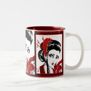 2 Couleurs Tasse rouge et noire