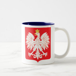 2 Couleurs Tasse rouge polonaise de bouclier d'Eagle