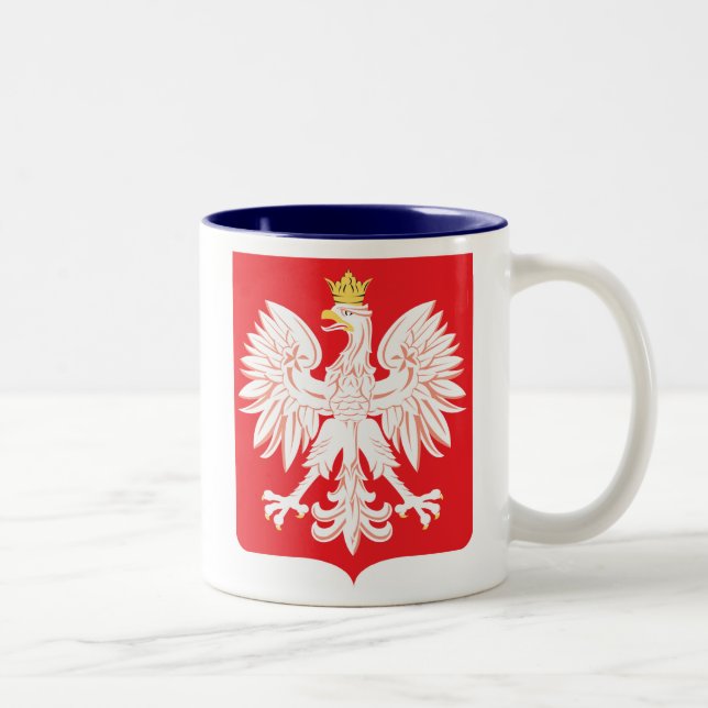 2 Couleurs Tasse rouge polonaise de bouclier d'Eagle (Droit)