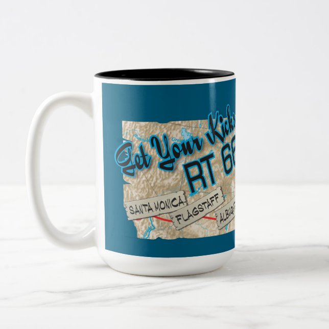 2 Couleurs tasse route 66 prenez vos kicks 26bleufond (Gauche)