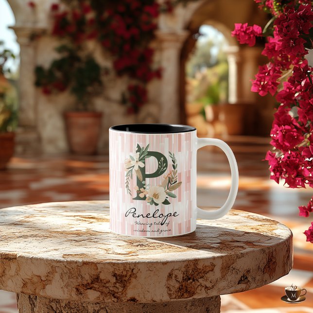 2 Couleurs Tasse sagesse Boho Chic avec monogramme Penelope (Créateur téléchargé)