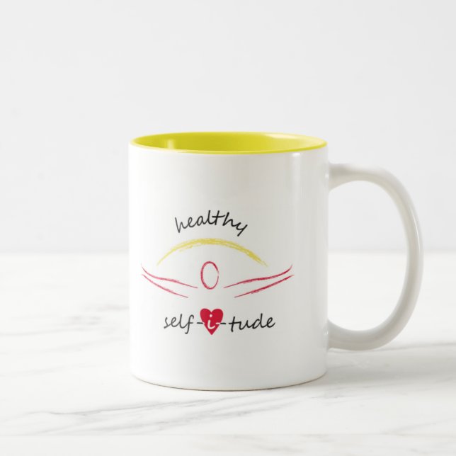 2 Couleurs Tasse saine de Selfitude (Droit)