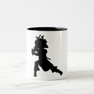 2 Couleurs Tasse samouraï de silhouette de guerrier