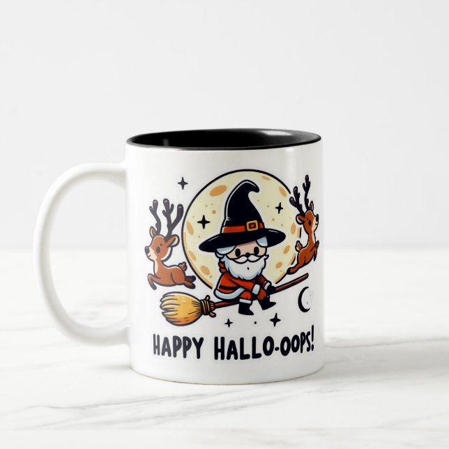 2 Couleurs Tasse Santa Witch Broom Ride – Halloween-Noël (Gauche)