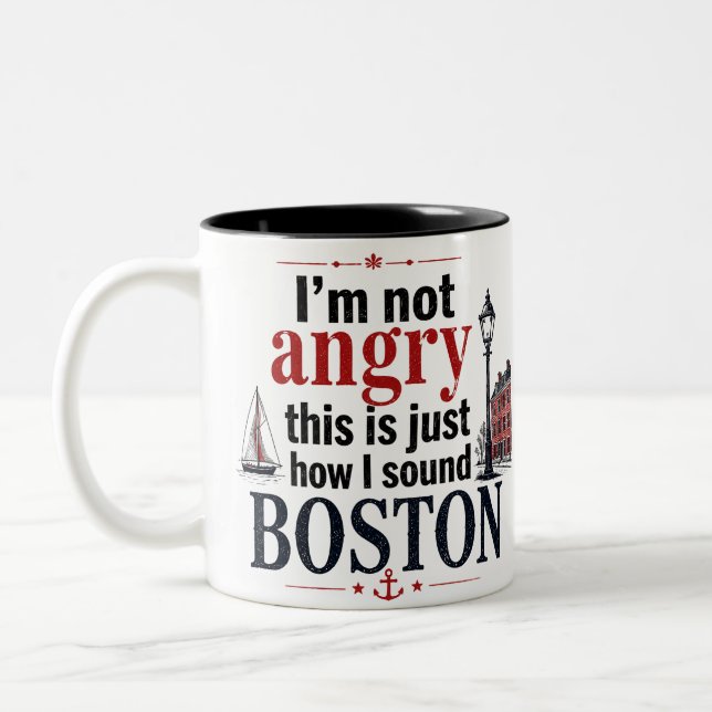 2 Couleurs Tasse sarcastique de Boston (Gauche)