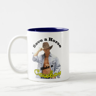 2 Couleurs Tasse : Sauvez un tour de cheval un cowboy