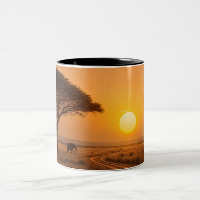 2 Couleurs Tasse Savane au Coucher du Soleil (Centre)