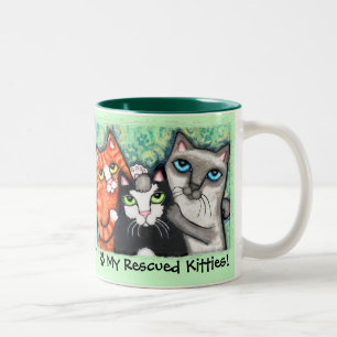 2 Couleurs Tasse secourue de Kitty de l'amoureux des chats