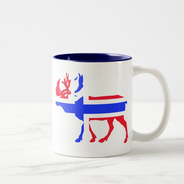 2 Couleurs Tasse silhouette de l'élan abstrait avec Co drapea (Droit)