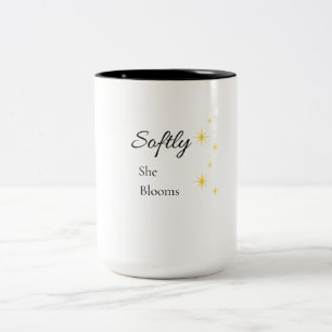 2 Couleurs Tasse Softly She Blooms Tasse Inspirante Féminin