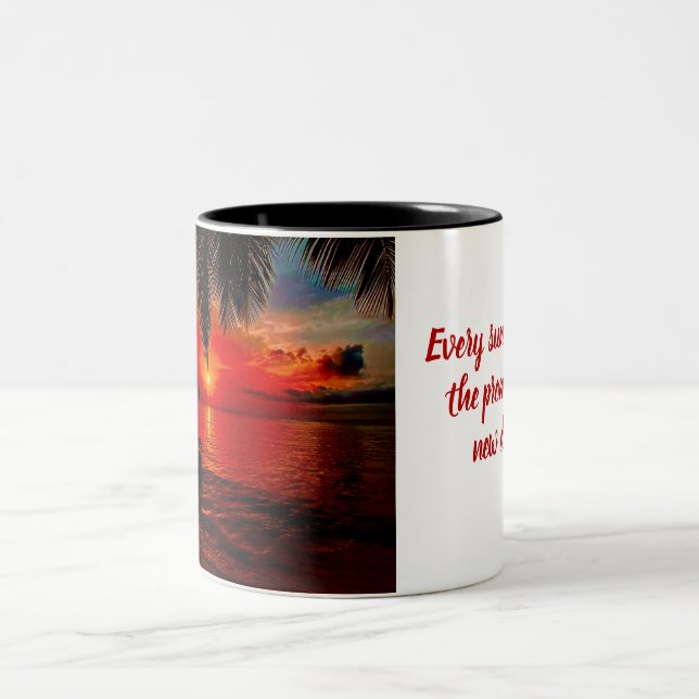 2 Couleurs Tasse Sunset Editable (Centre)