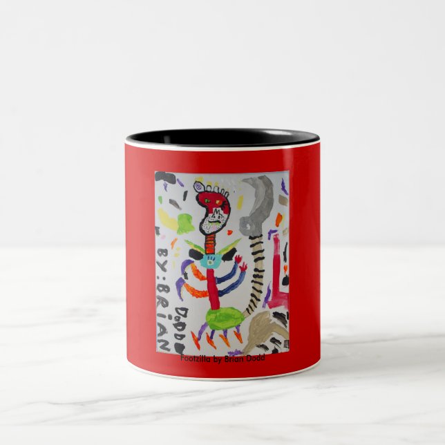 2 Couleurs Tasse surdimensionnée de Footzilla (Centre)