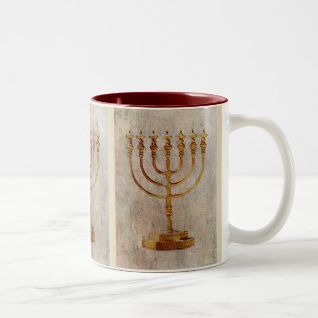 2 Couleurs Tasse Tasse Tazza de Menorah Israël (Droit)