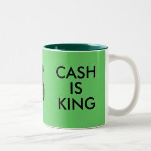 2 Couleurs tasse THINK GREEN/CASH IS KING