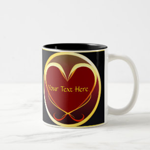 2 Couleurs Tasse tribale de coeur