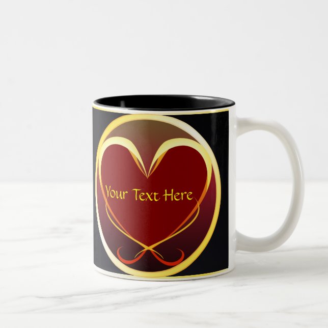 2 Couleurs Tasse tribale de coeur (Droit)