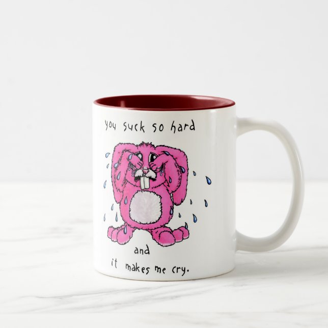 2 Couleurs Tasse triste de lapin (Droit)