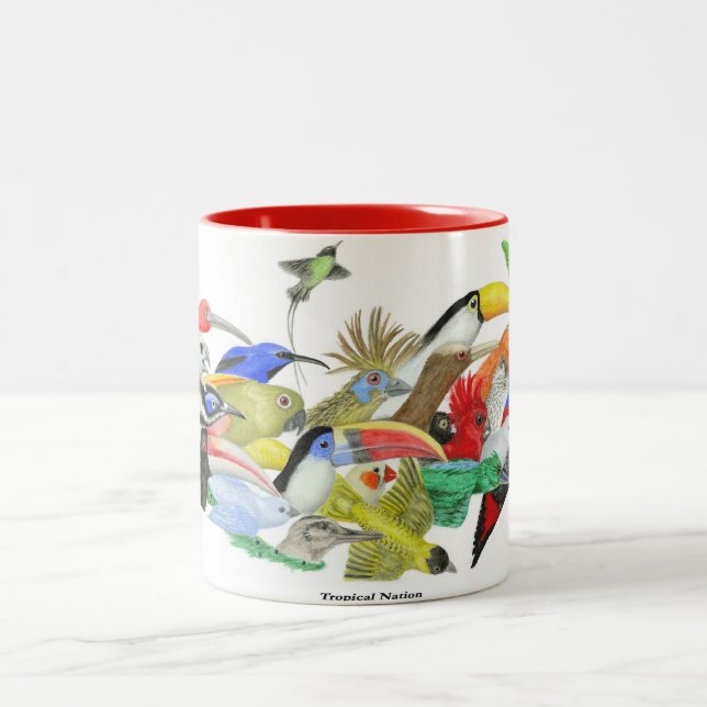 2 Couleurs Tasse tropicale de nation (Centre)