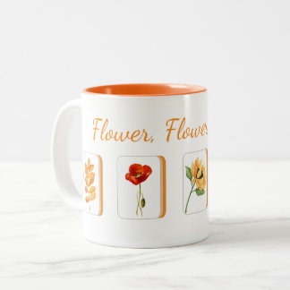2 Couleurs Tasse Tuiles Fleur de Mahjong
