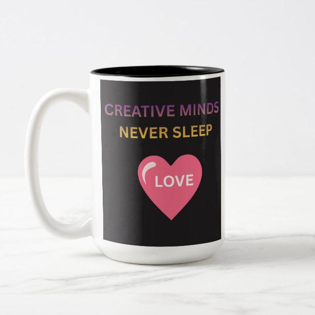 2 Couleurs Tasse Two-Tone Love Esprits Créatifs Ne Dorment Ja (Gauche)