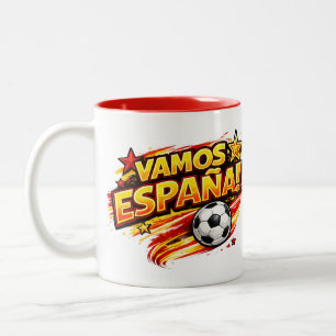 2 Couleurs Tasse VAMOS ESPANA   Espagne patriotique Foot