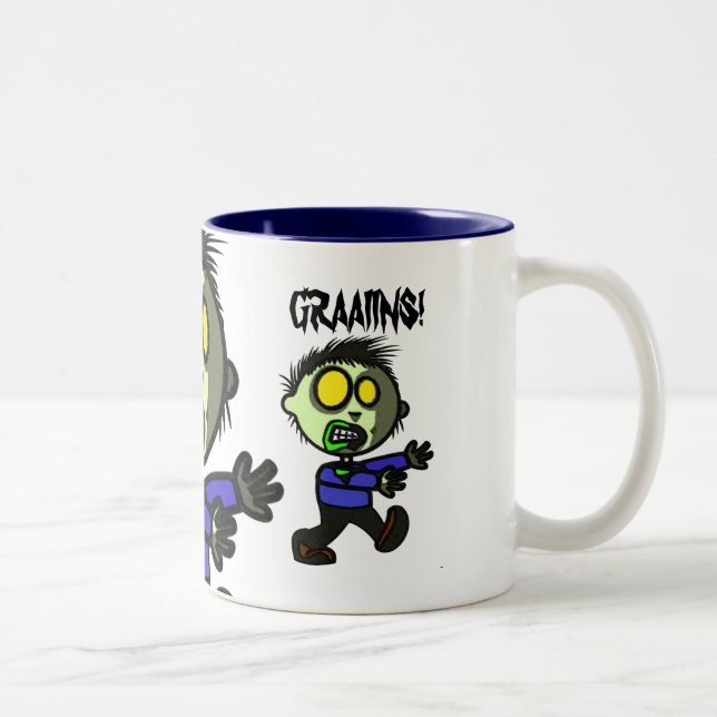 2 Couleurs Tasse végétalienne de zombi (Droit)