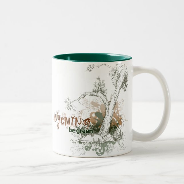 2 Couleurs Tasse verte d'arbre du Wyoming (Droit)