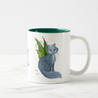 Tasse verte de chat