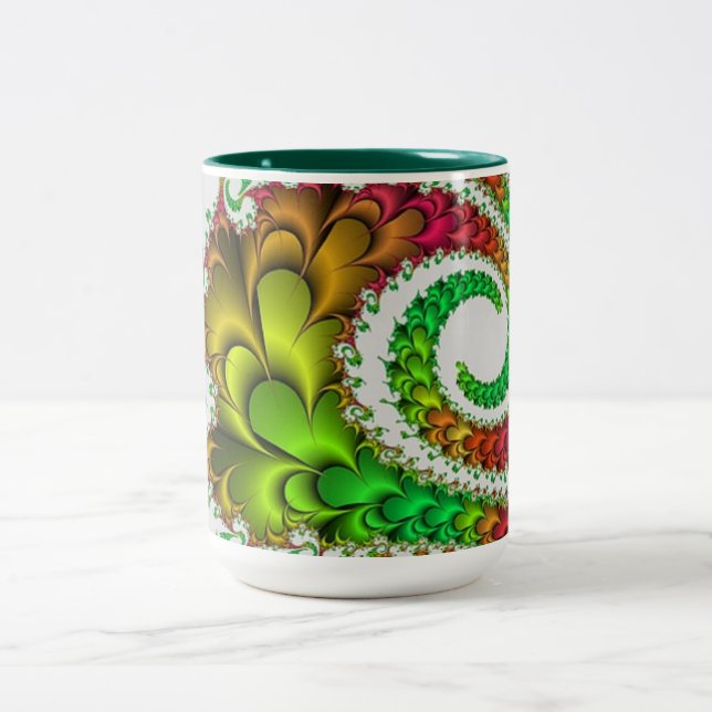 2 Couleurs Tasse verte de motif (Centre)