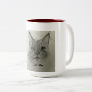 2 Couleurs Tasse Vie de Chat